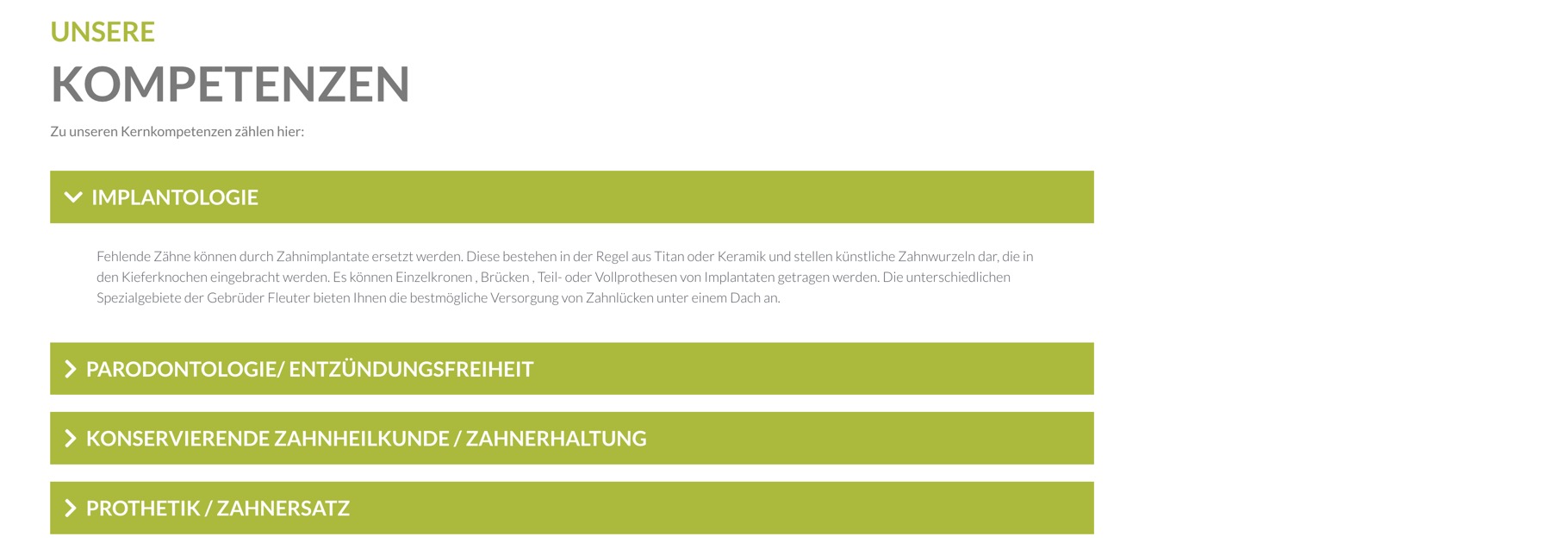 Ausschnitt 4 von 5 der Website von Fleuter & Fleuter, Recklinghausen