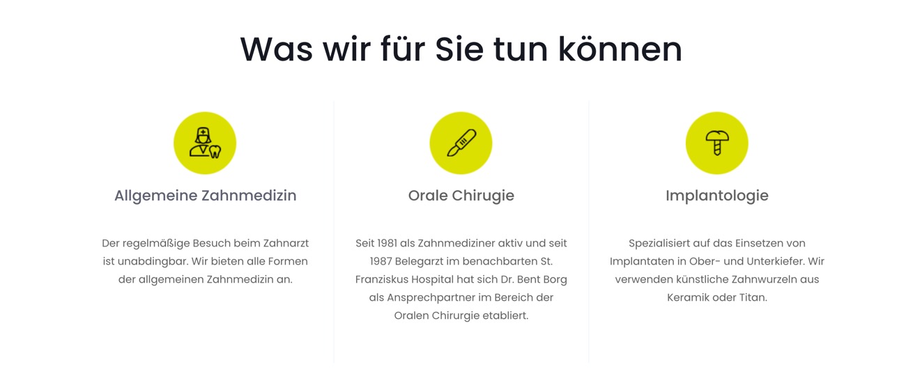 Ausschnitt 2 von 5 der Website von Dr. Bent Borg, Flensburg