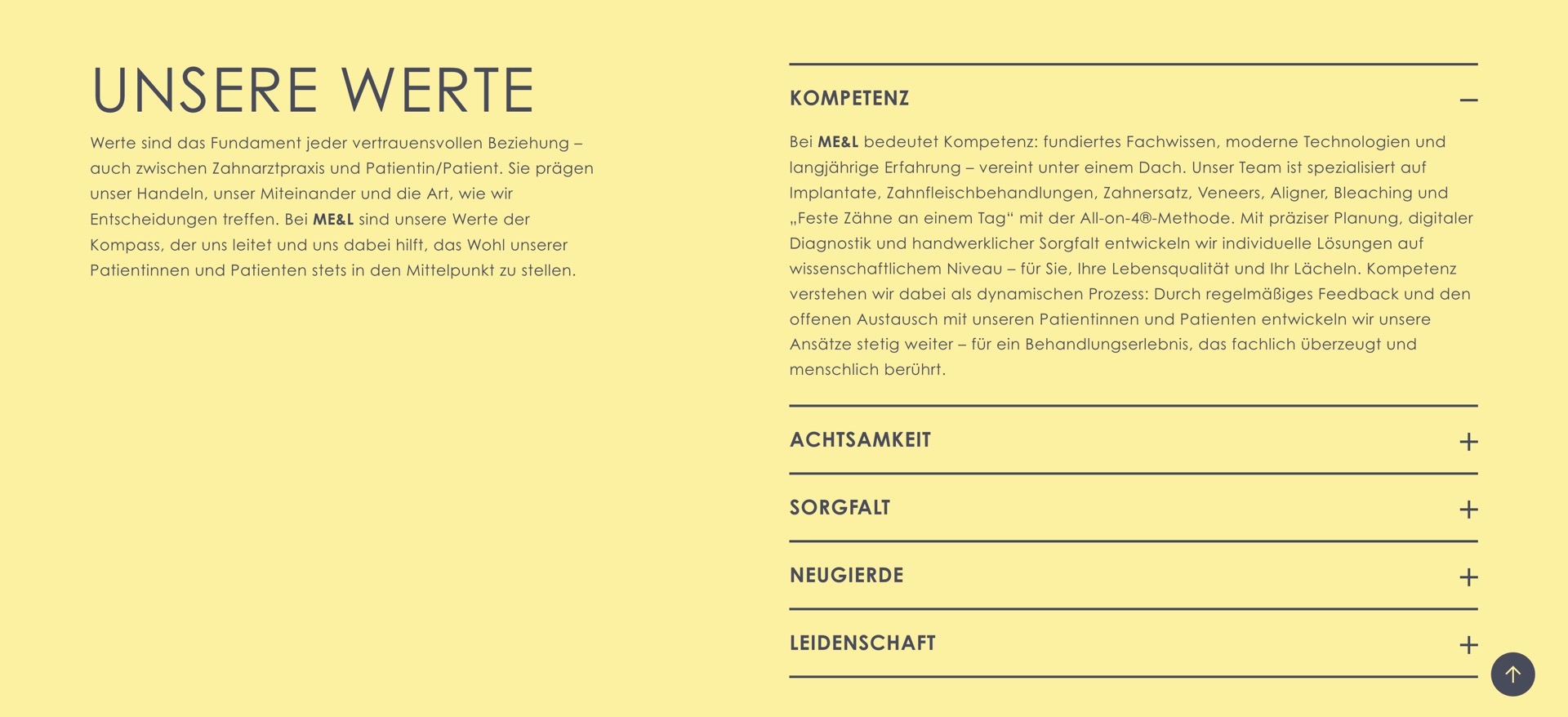 Ausschnitt 2 von 5 der Website von ME&L, Stuttgart
