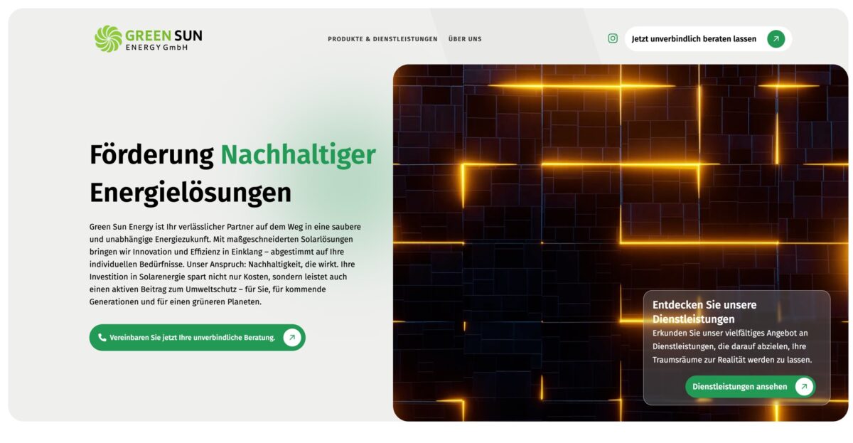 Screenshot der Website