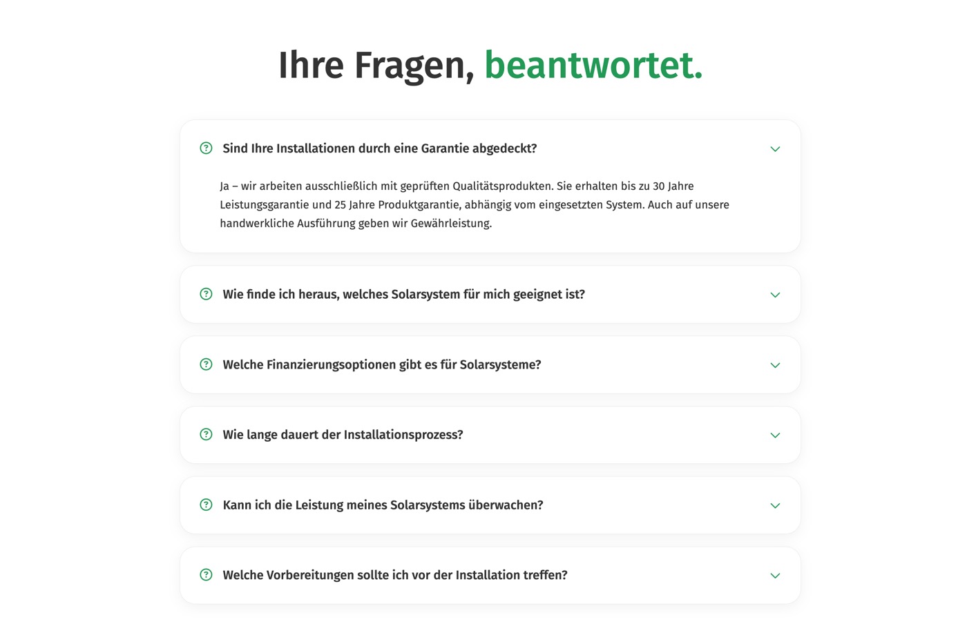 Ausschnitt 4 von 6 der Website von Green Sun Energy, Landkreis Rostock
