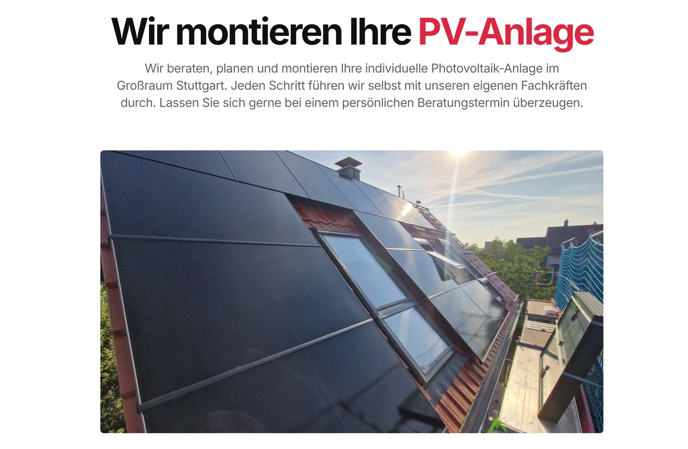 Ausschnitt 3 von 4 der Website von Solarzentrums Stuttgart, Stuttgart