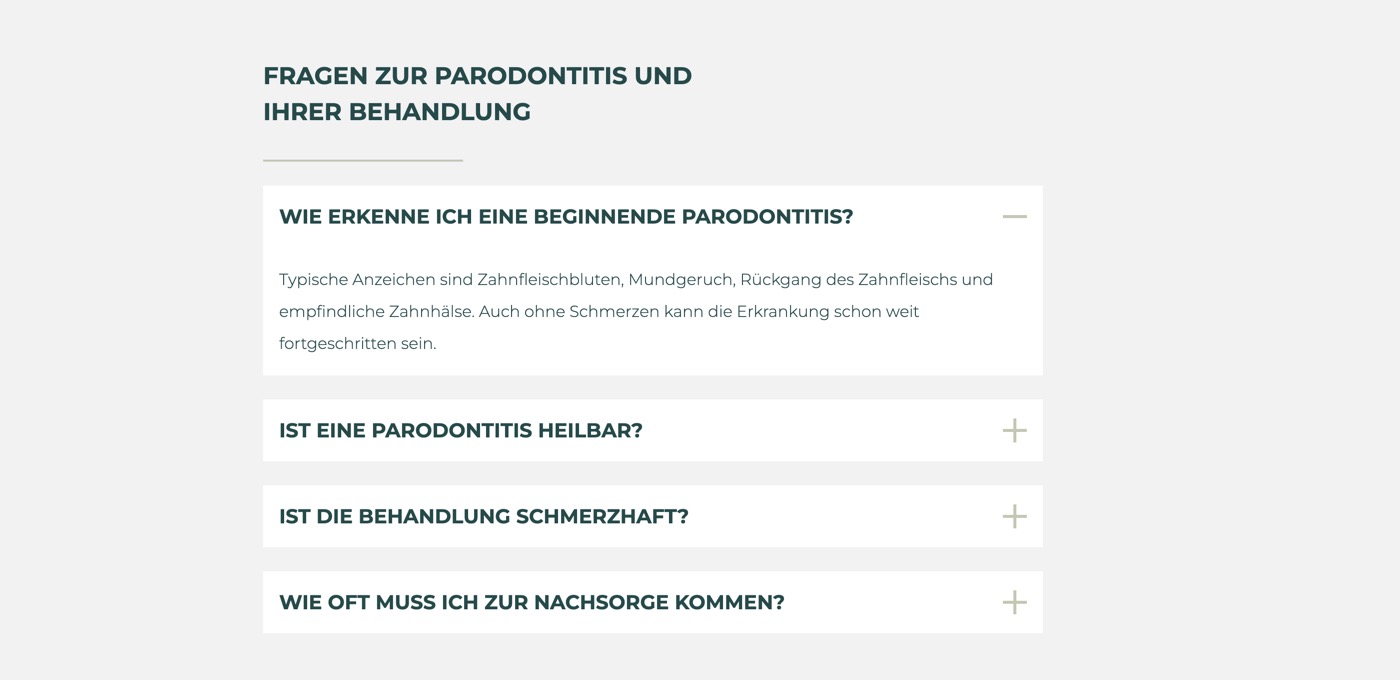 Ausschnitt 3 von 5 der Website von Zahnärzte am Jägertor, Potsdam