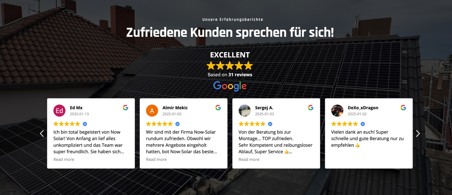 Ausschnitt 6 von 6 der Website von Now Solar, Landkreis Kaiserslautern