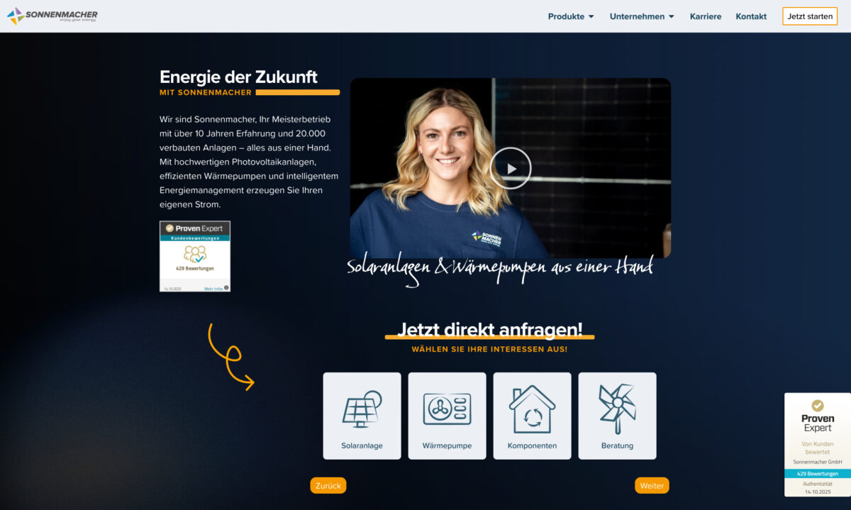 Screenshot der Website