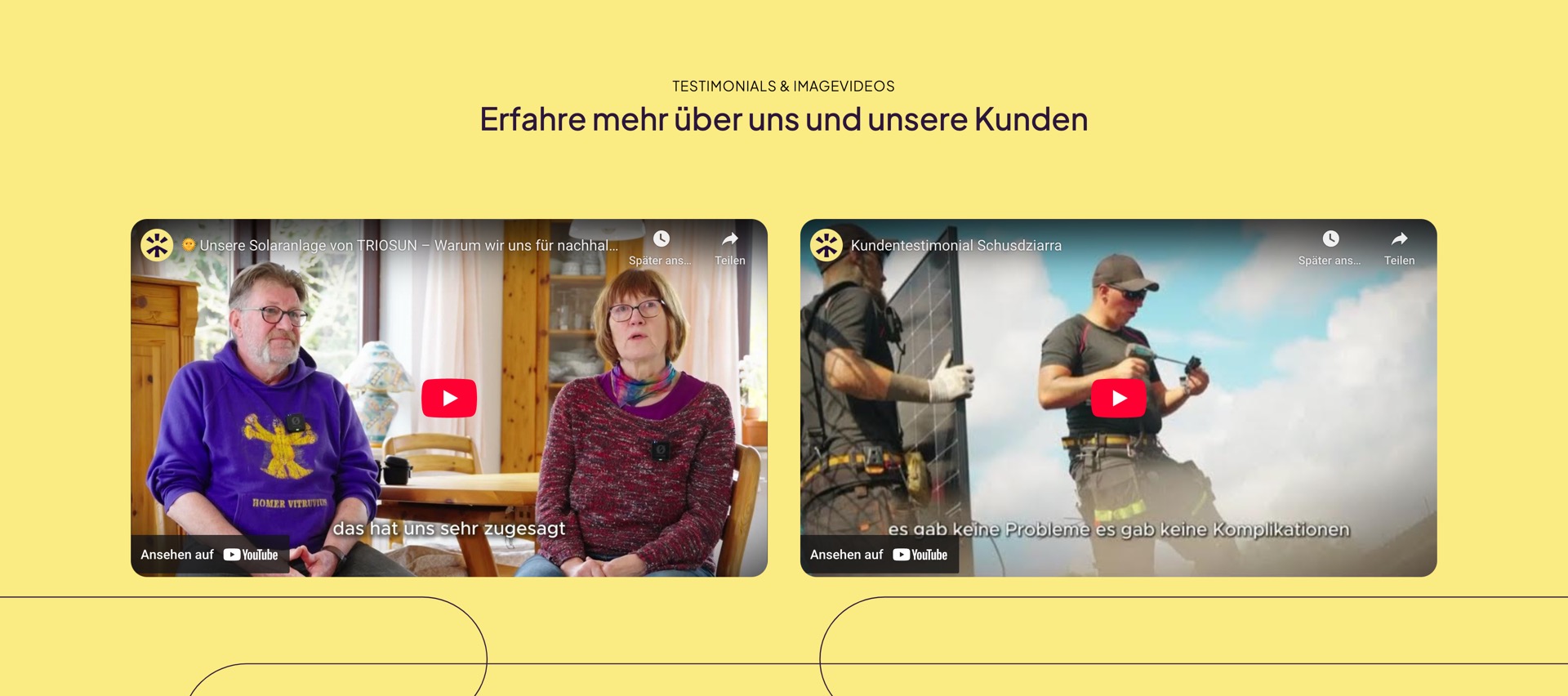 Ausschnitt 5 von 6 der Website von Triosun, Bremen