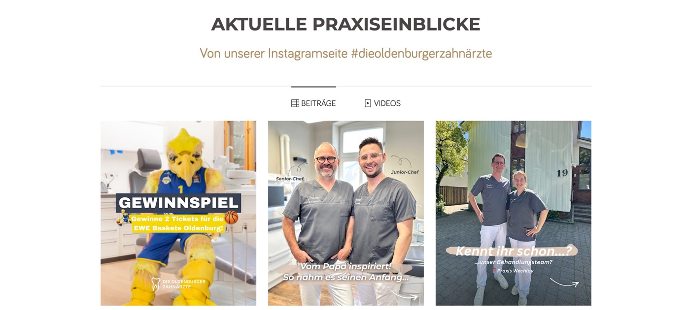 Ausschnitt 3 von 6 der Website von Die Oldenburger Zahnärzte, Oldenburg (Oldenburg)