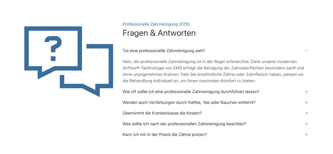 Ausschnitt 6 von 6 der Website von Zahnarztpraxis Dr. Susanne Axmann, Ludwigshafen am Rhein