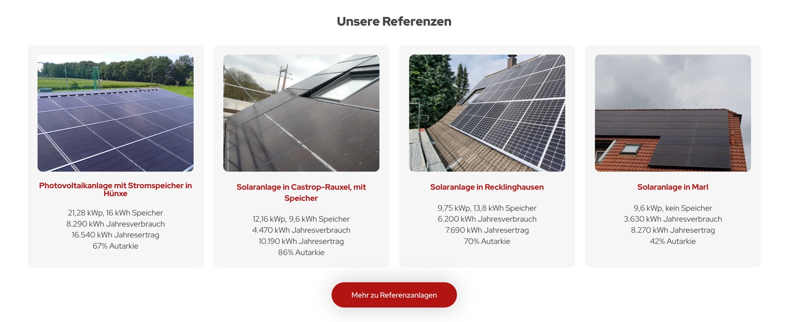 Ausschnitt 3 von 5 der Website von Schulz PV, Kreis Recklinghausen