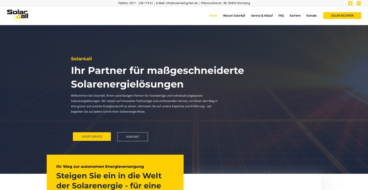 Screenshot der Website