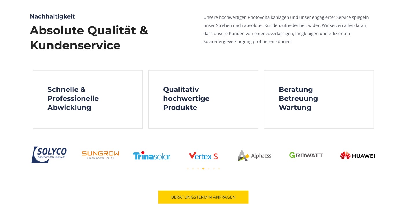 Ausschnitt 5 von 6 der Website von Solar4all, Nürnberg