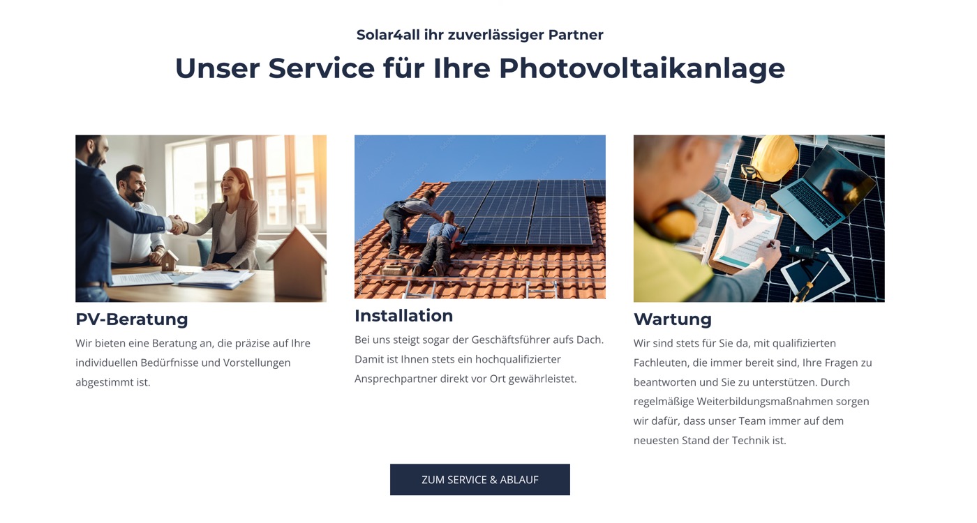 Ausschnitt 6 von 6 der Website von Solar4all, Nürnberg