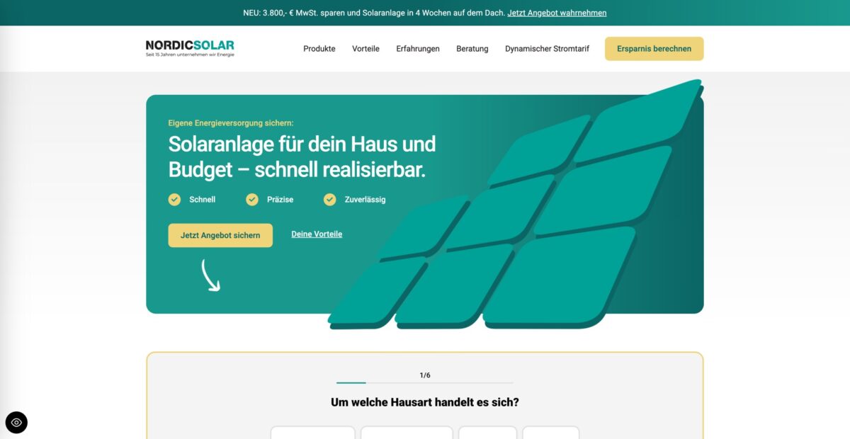 Screenshot der Website