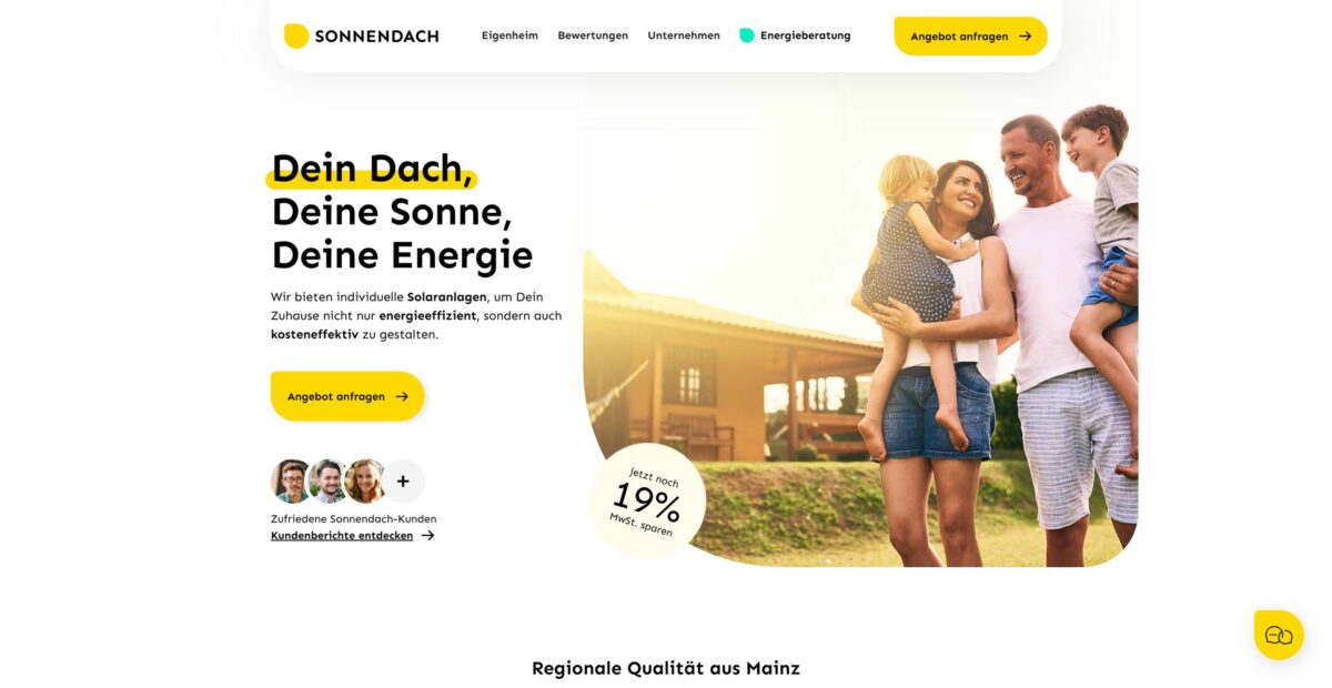 Screenshot der Website