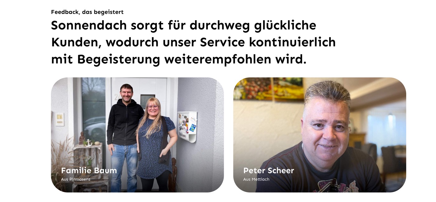 Ausschnitt 4 von 6 der Website von Sonnendach Energy, Mainz