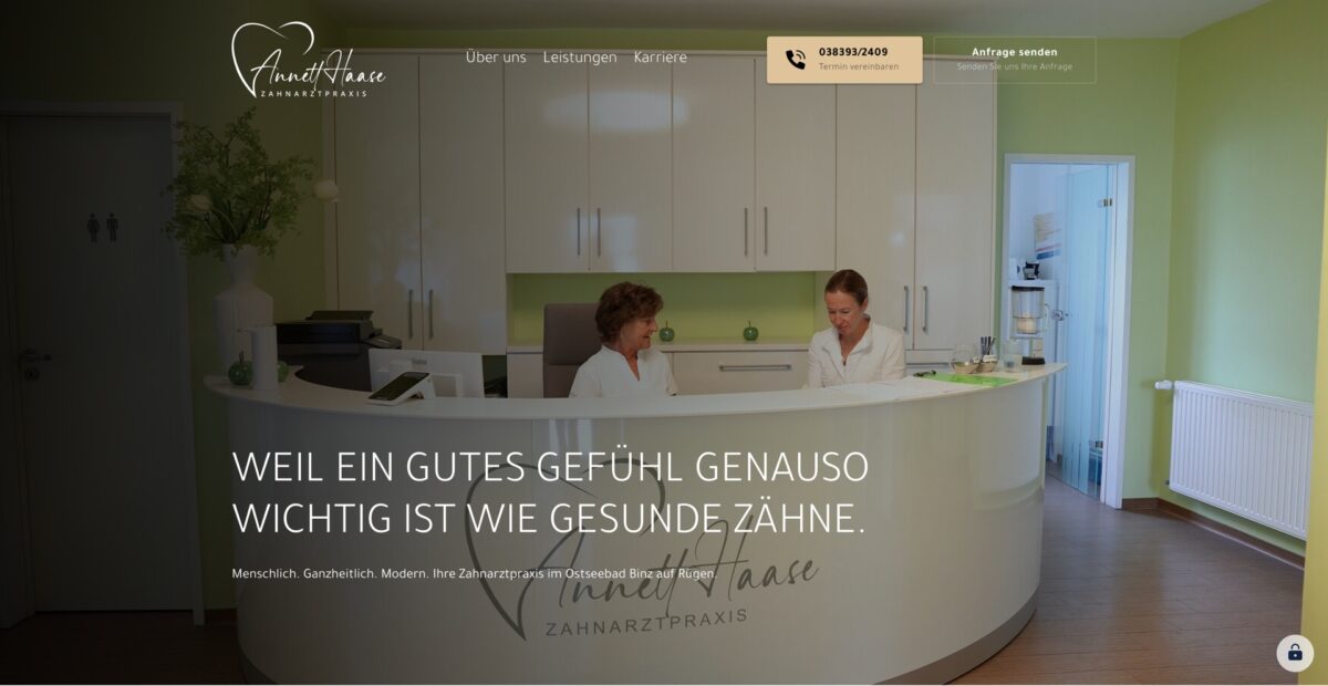 Screenshot der Website