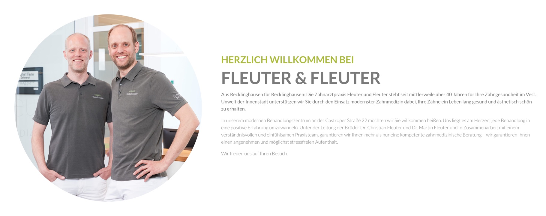 Ausschnitt 1 von 5 der Website von Fleuter & Fleuter, Recklinghausen
