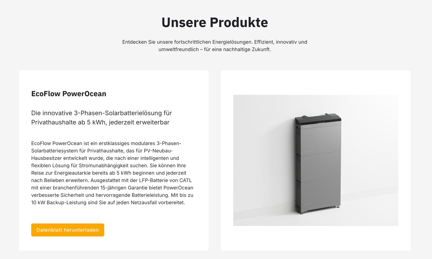 Ausschnitt 1 von 6 der Website von Solar Tech NRW, Köln
