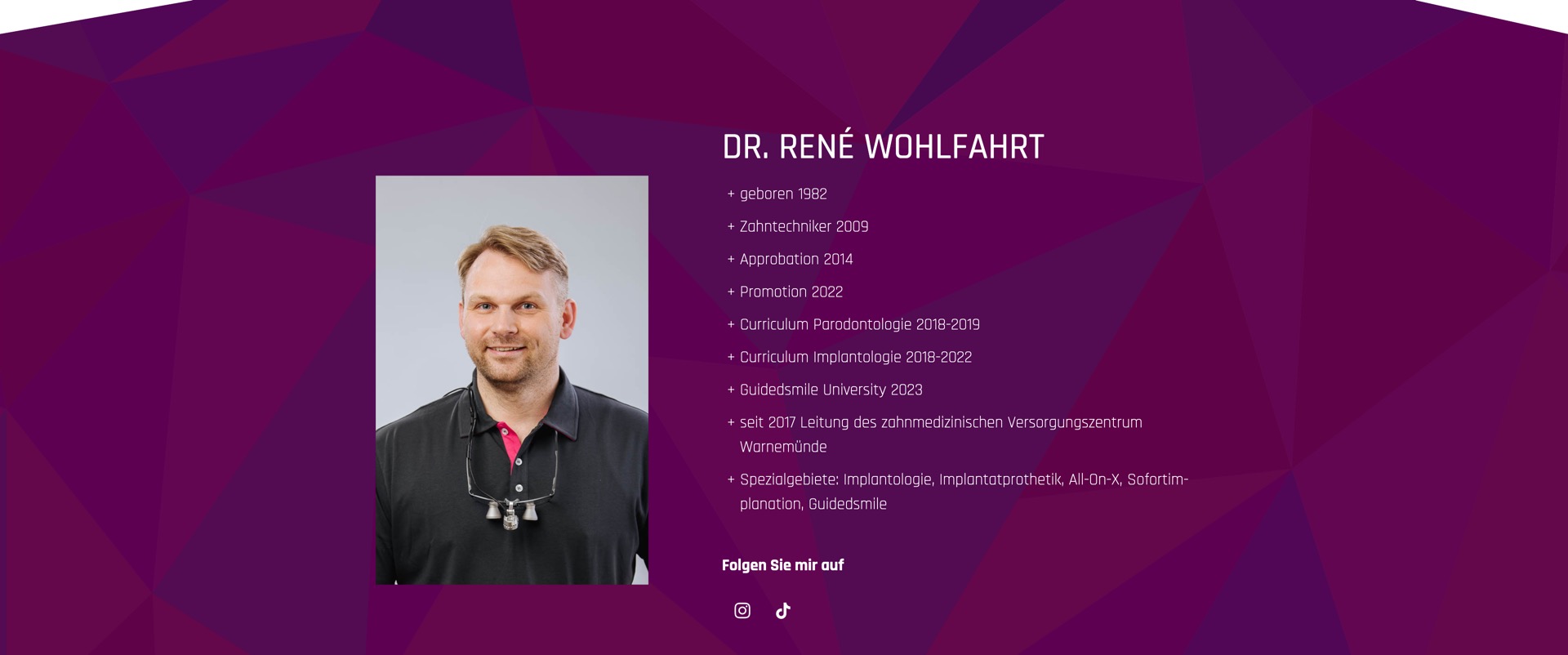 Ausschnitt 4 von 6 der Website von Zahnärzte Warnemünde, Rostock