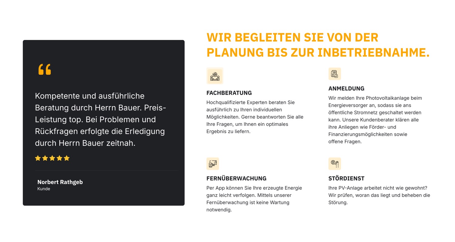 Ausschnitt 3 von 6 der Website von Solar Tech NRW, Köln