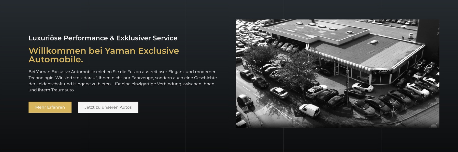 Ausschnitt 1 von 5 der Website von Yaman Exclusive Automobile, Mülheim an der Ruhr