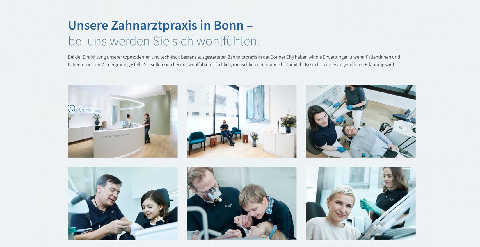 Ausschnitt 4 von 6 der Website von Dental-Soul MVZ GbR, Bonn