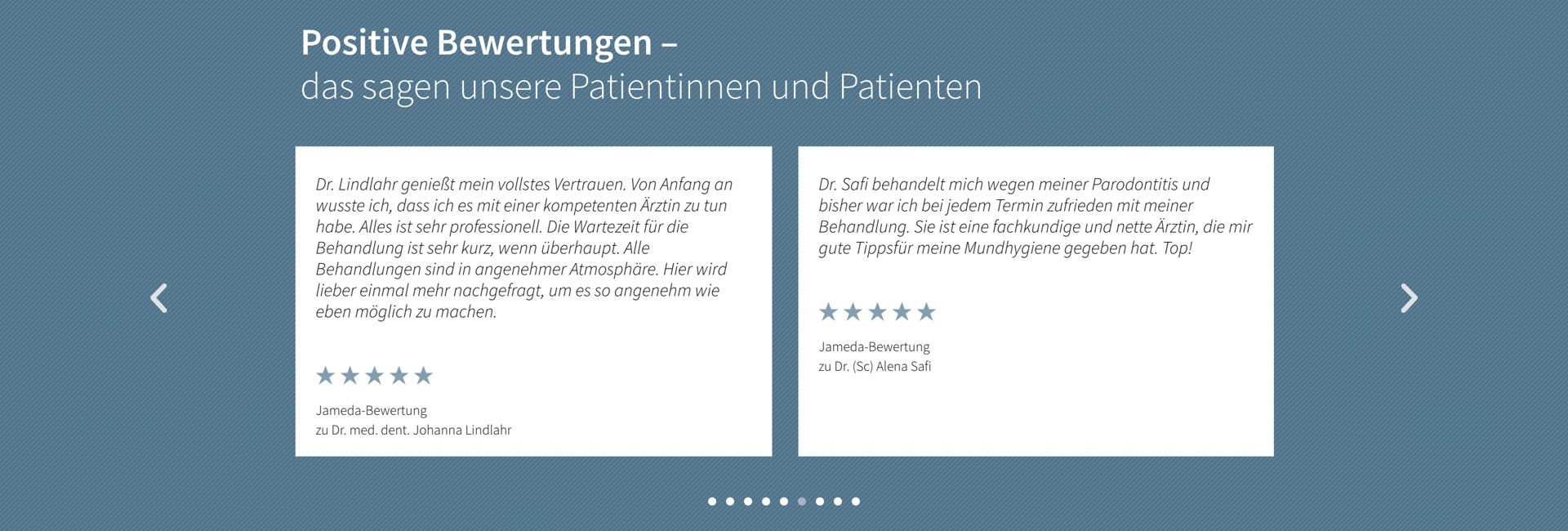 Ausschnitt 6 von 6 der Website von Dental-Soul MVZ GbR, Bonn