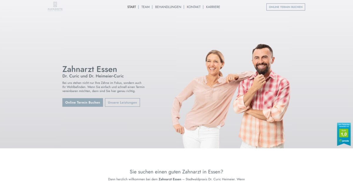 Screenshot der Website