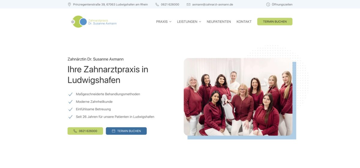 Screenshot der Website