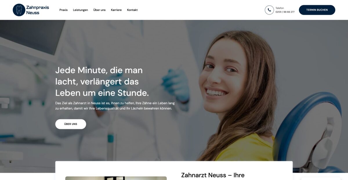 Screenshot der Website