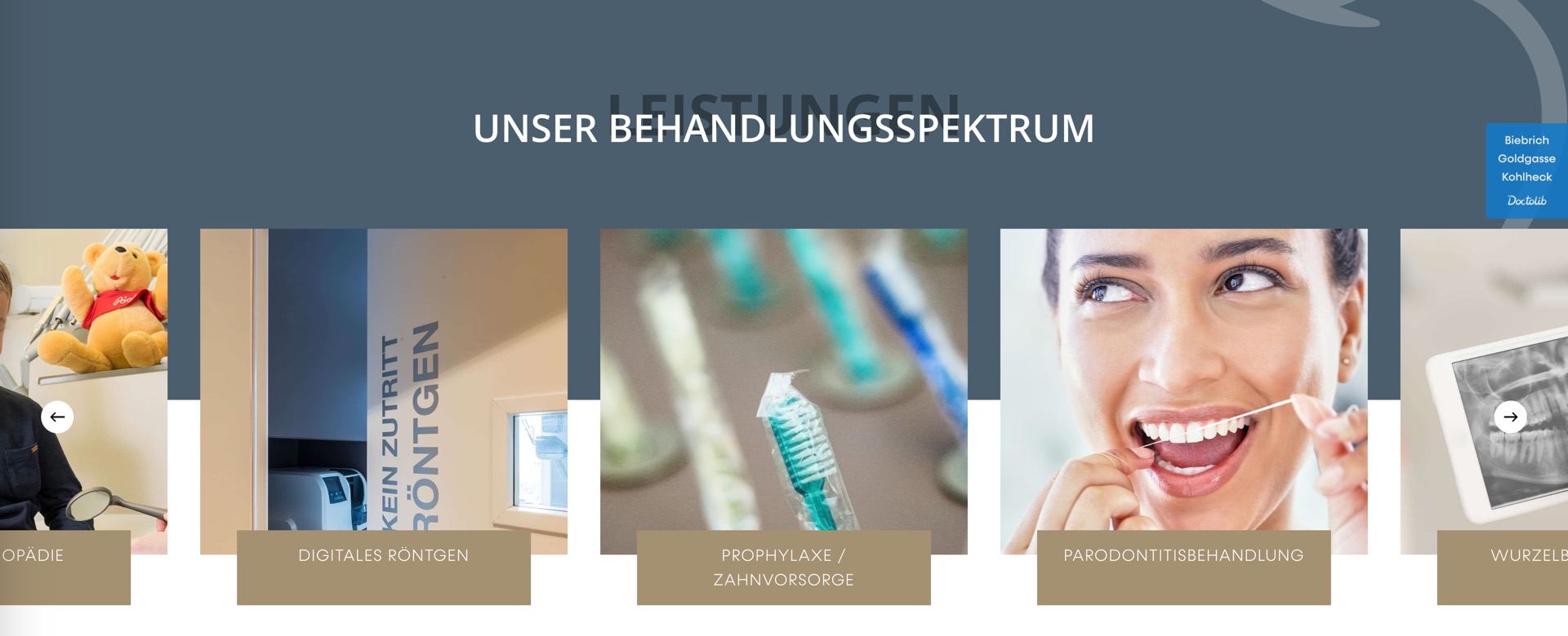 Ausschnitt 6 von 6 der Website von MVZ Zahngenial, Wiesbaden