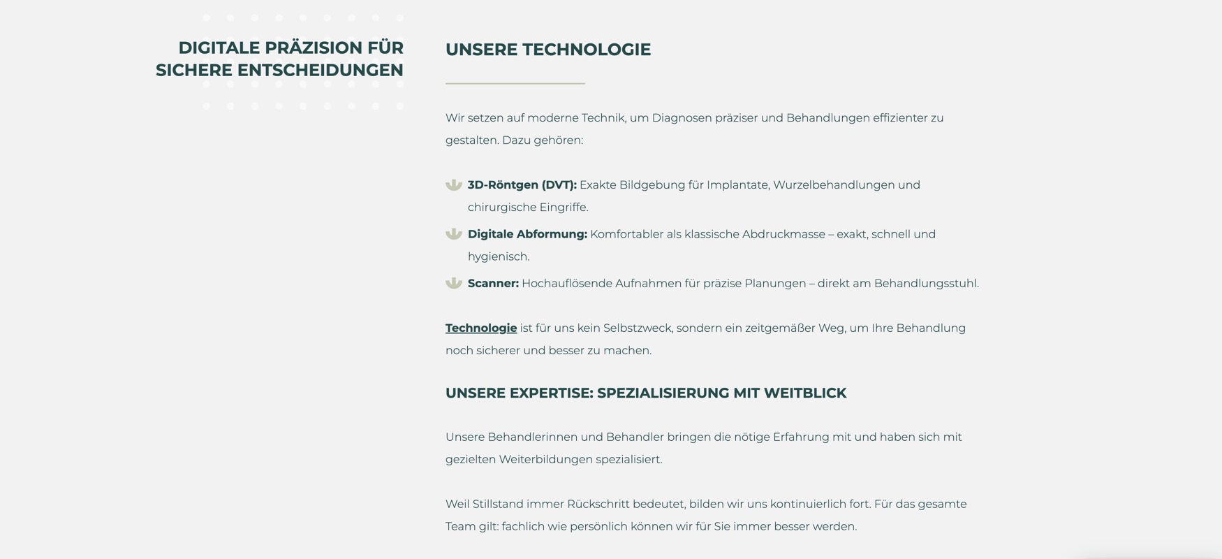 Ausschnitt 2 von 5 der Website von Zahnärzte am Jägertor, Potsdam