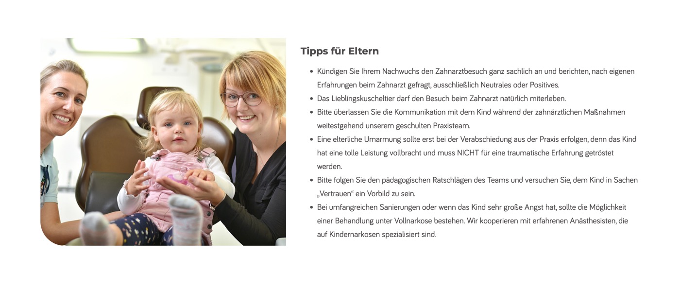 Ausschnitt 4 von 6 der Website von Die Oldenburger Zahnärzte, Oldenburg (Oldenburg)