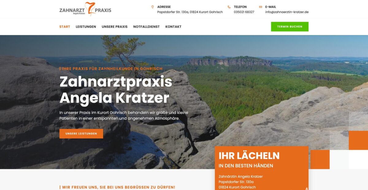 Screenshot der Website
