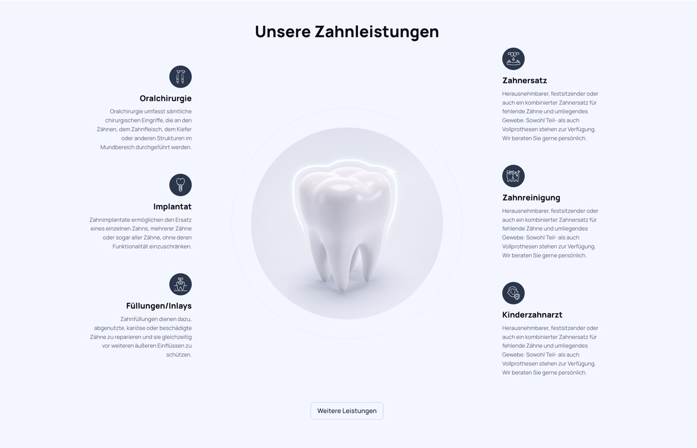 Ausschnitt 3 von 5 der Website von Zahnarztteam Bergheim, Rhein-Erft-Kreis