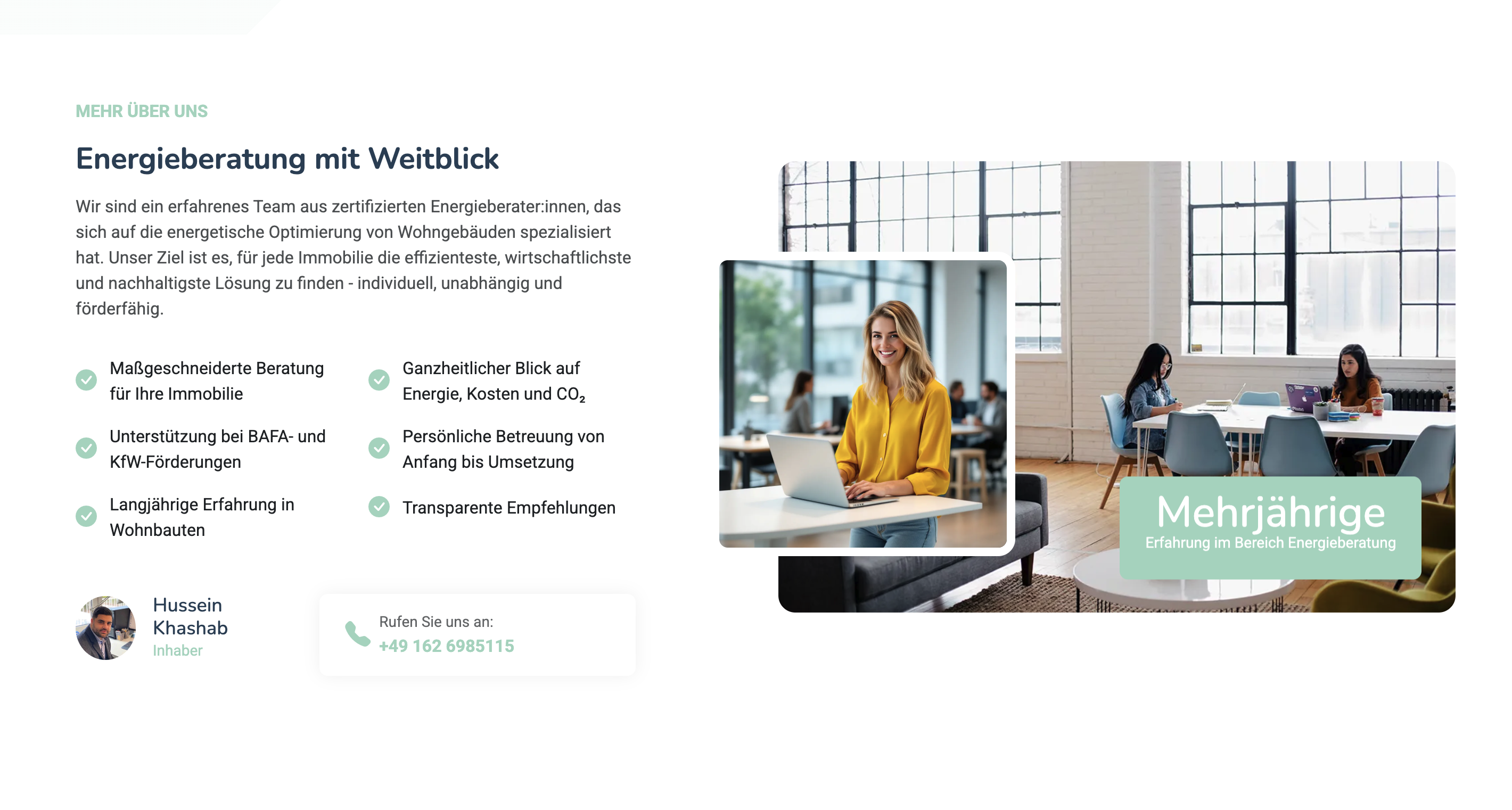 Ausschnitt 1 von 4 der Website von HK Energieberatung, Bremen