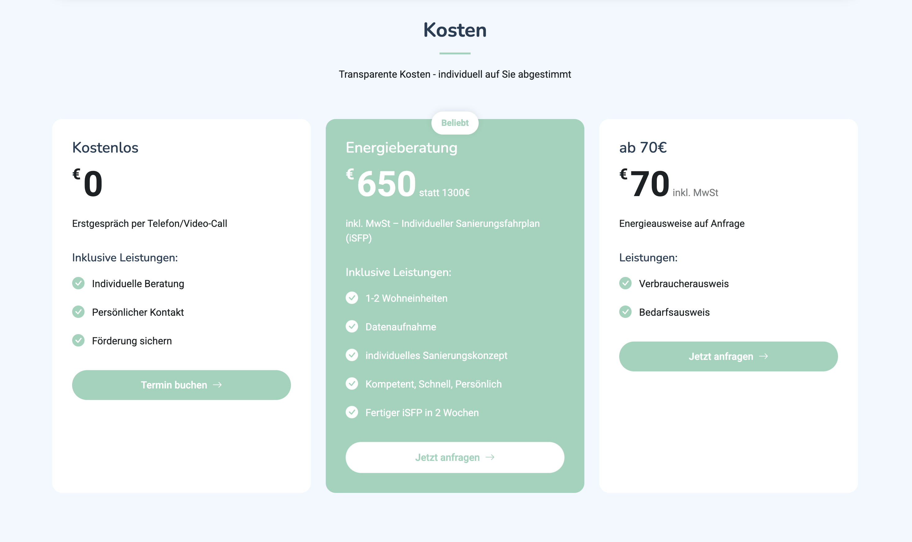 Ausschnitt 4 von 4 der Website von HK Energieberatung, Bremen