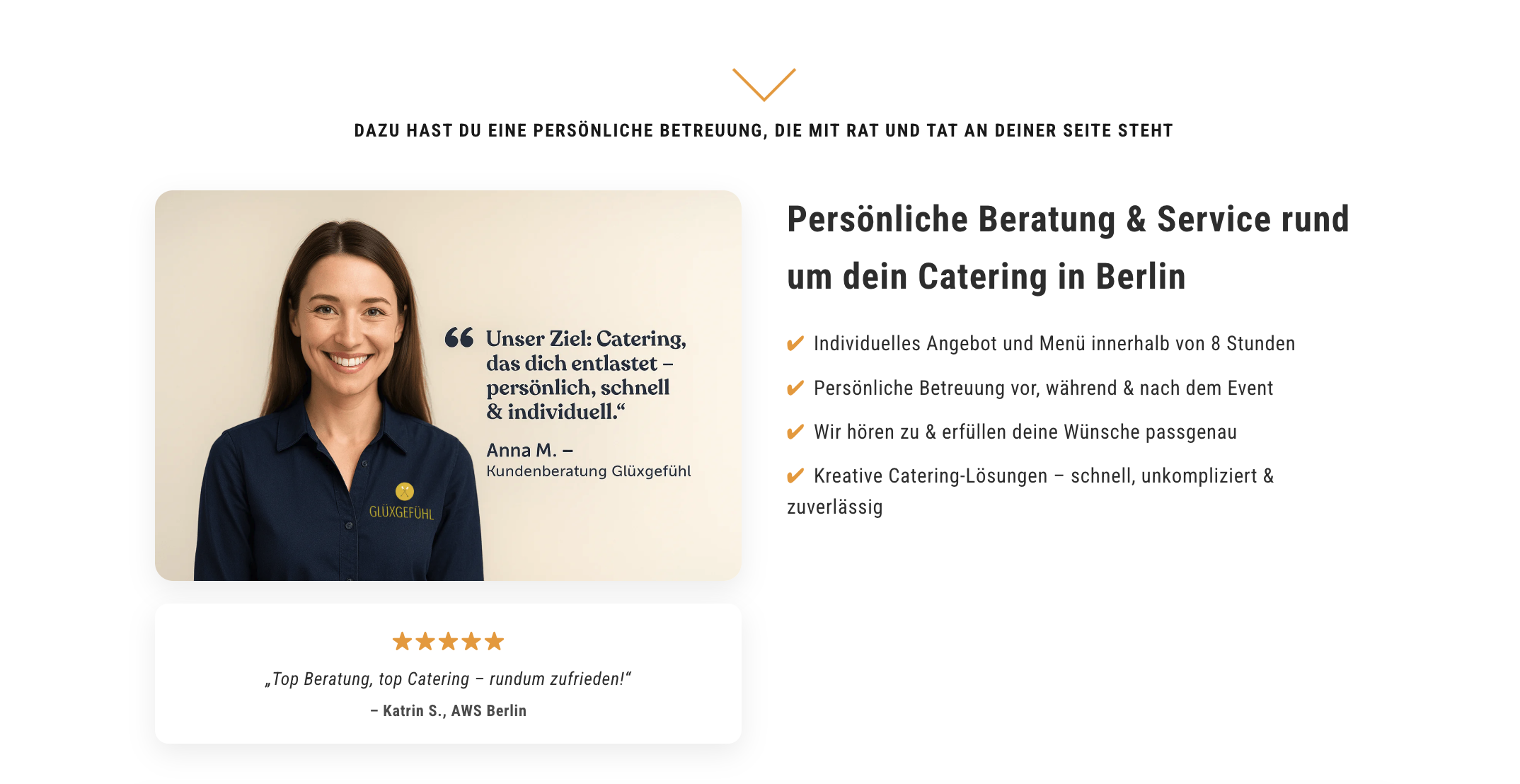 Ausschnitt 2 von 4 der Website von Glüxgefühl Catering Company, Berlin