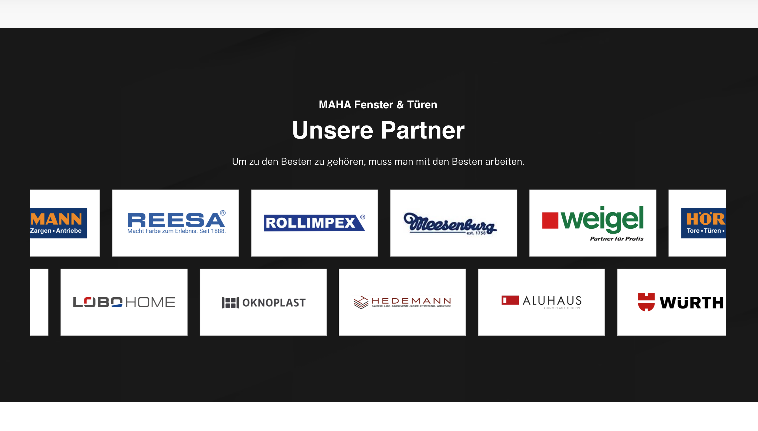 Ausschnitt 3 von 4 der Website von MaHa Fenster und Türen, Bremen