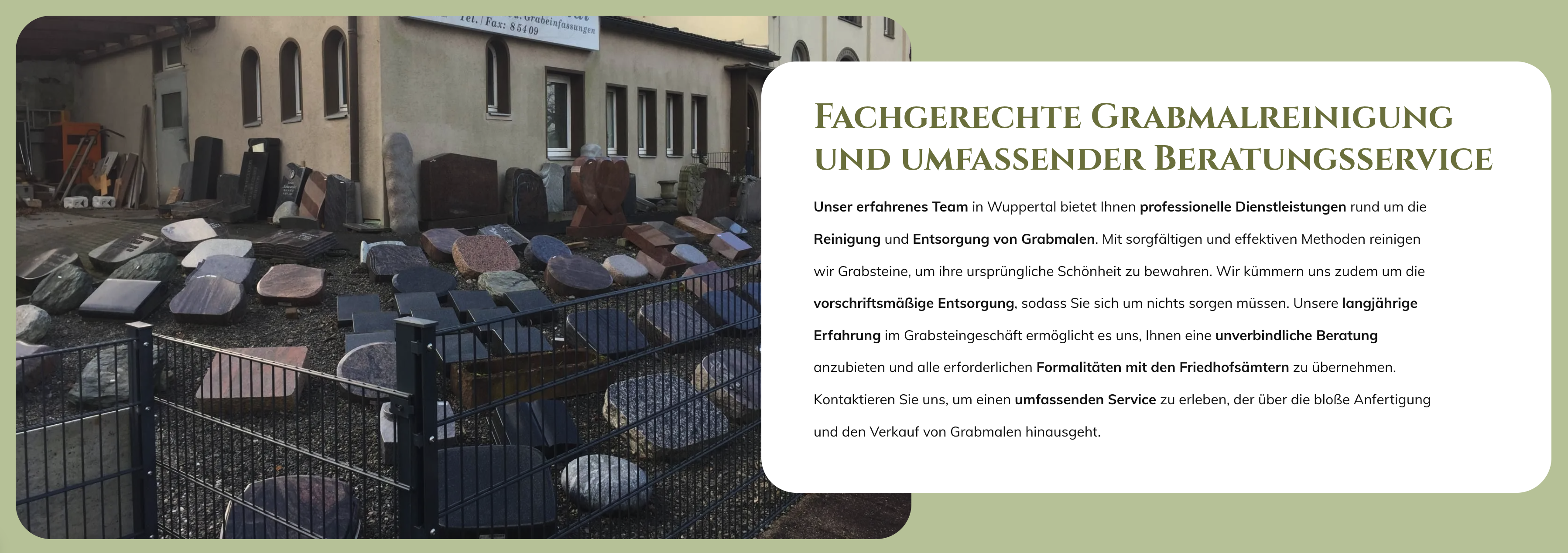 Ausschnitt 3 von 4 der Website von Grabsteingeschäft Rolf Schmidt e. K. Inh. Frank Lehmkuhl, Wuppertal