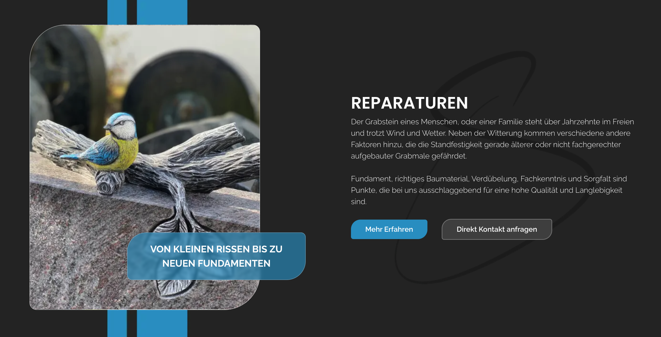 Ausschnitt 1 von 4 der Website von Natursteine Schmitz, Wuppertal