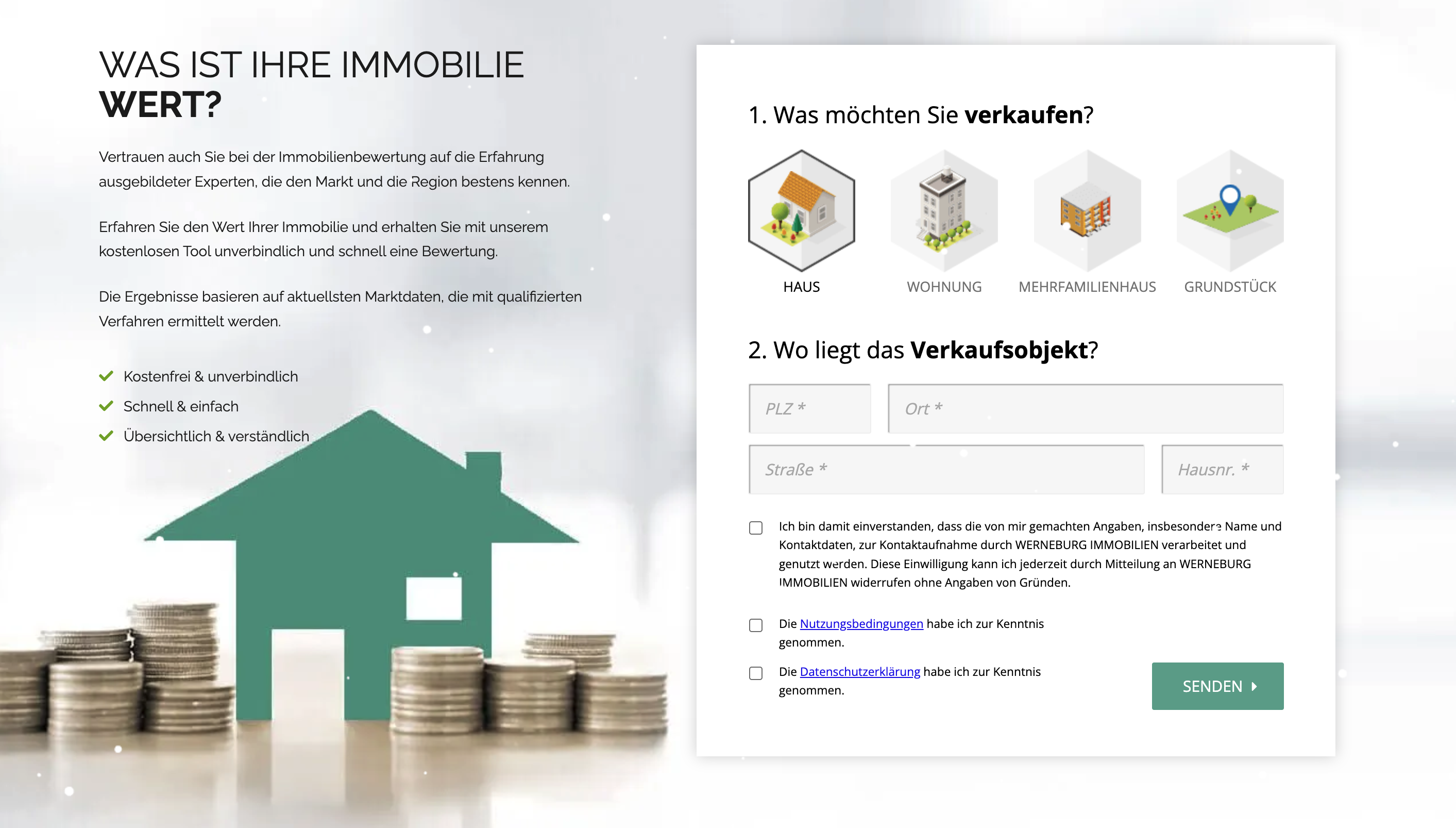 Ausschnitt 3 von 4 der Website von Werneburg Immobilien, Berlin