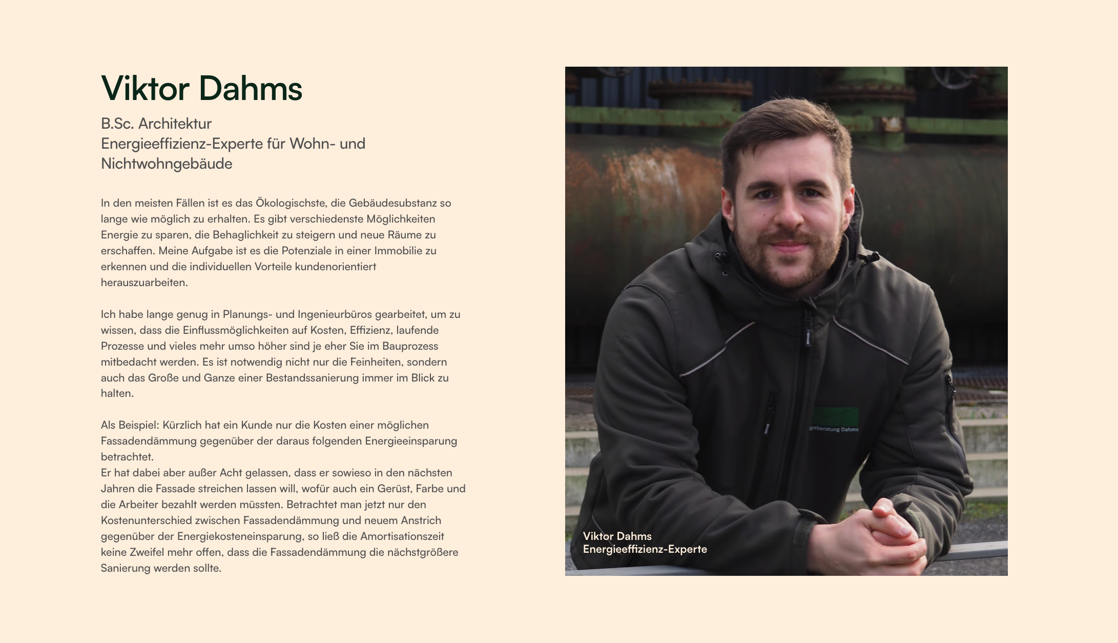 Ausschnitt 4 von 4 der Website von Energieberatung Dahms, Bochum