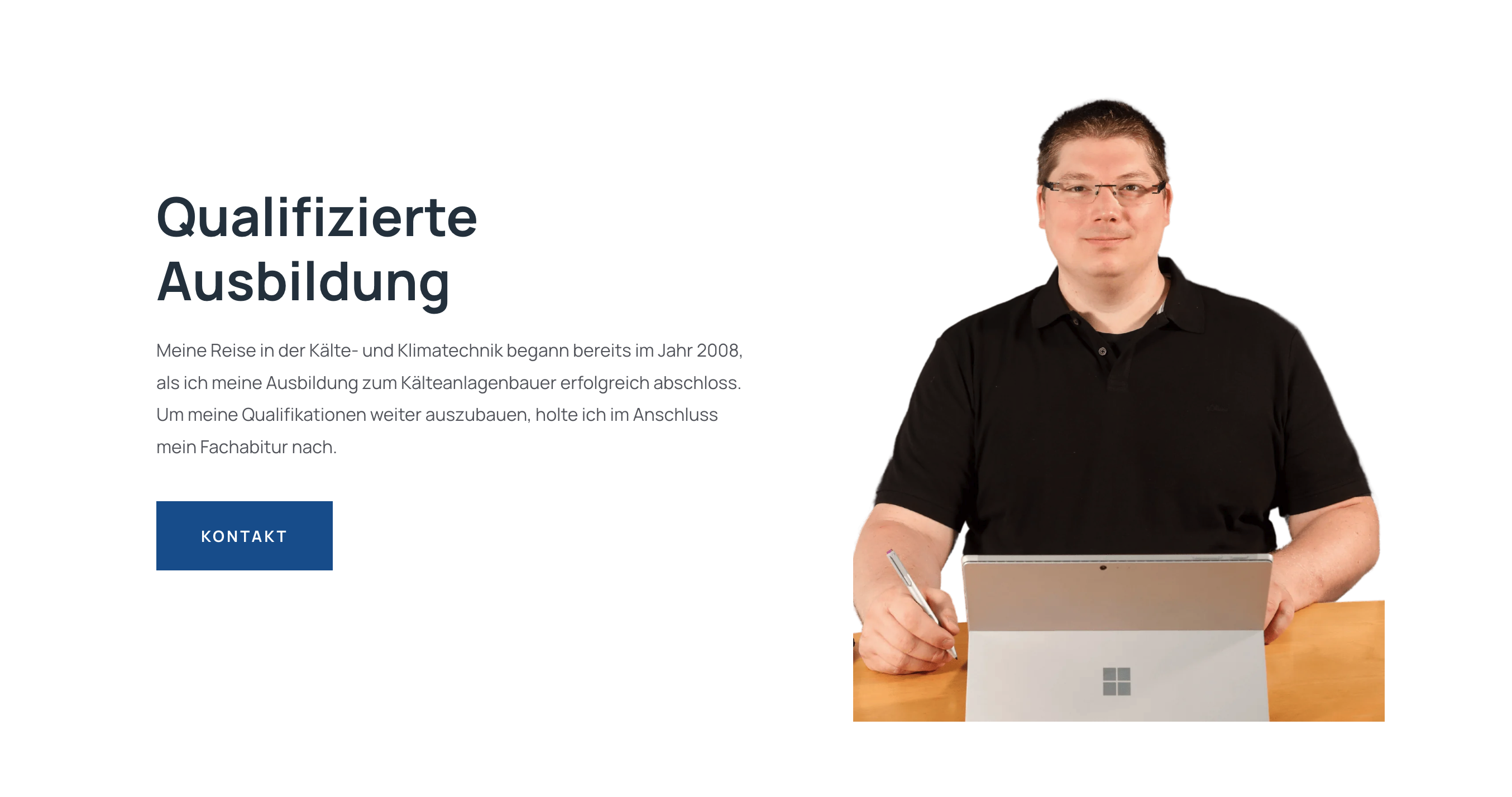 Ausschnitt 3 von 4 der Website von Malte Snater Klimatechnik, Landkreis Diepholz