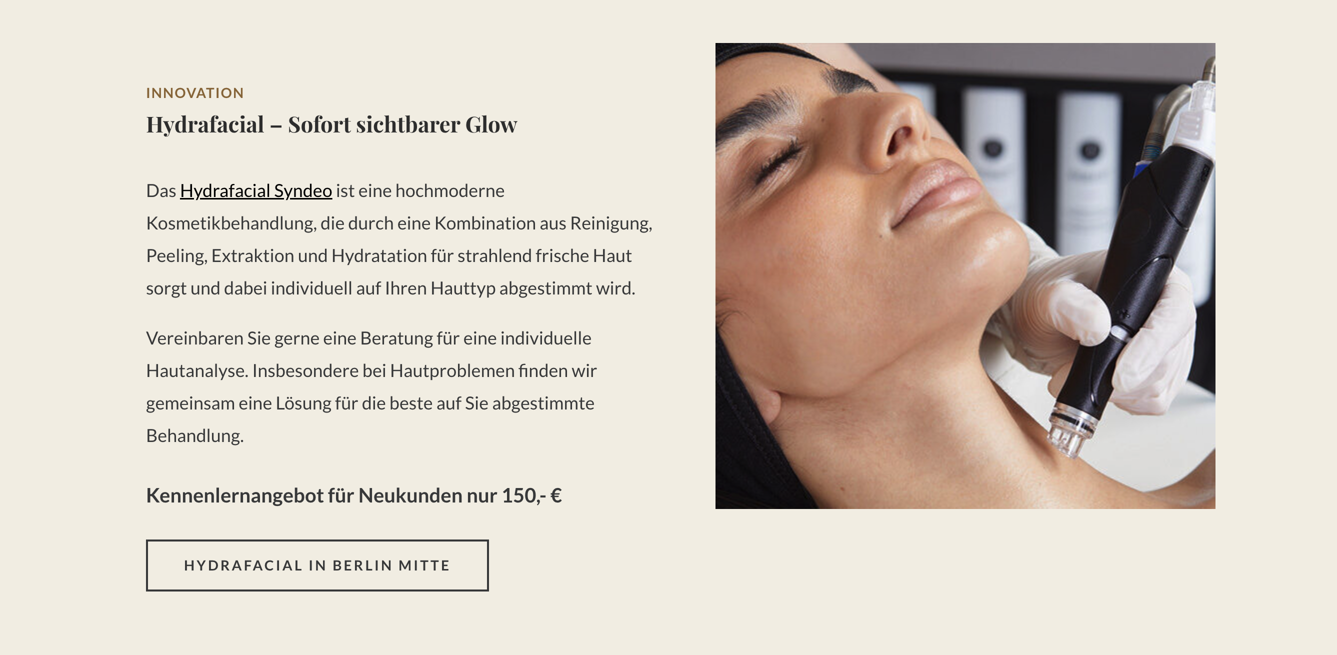 Ausschnitt 2 von 4 der Website von Kosmetikinstitut am Hackeschen Markt Panmax GmbH, Berlin