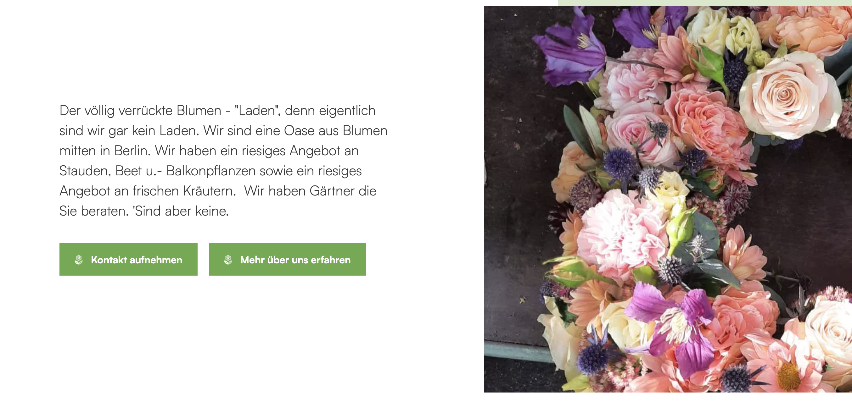 Ausschnitt 2 von 4 der Website von Blumen Hetzer, Berlin