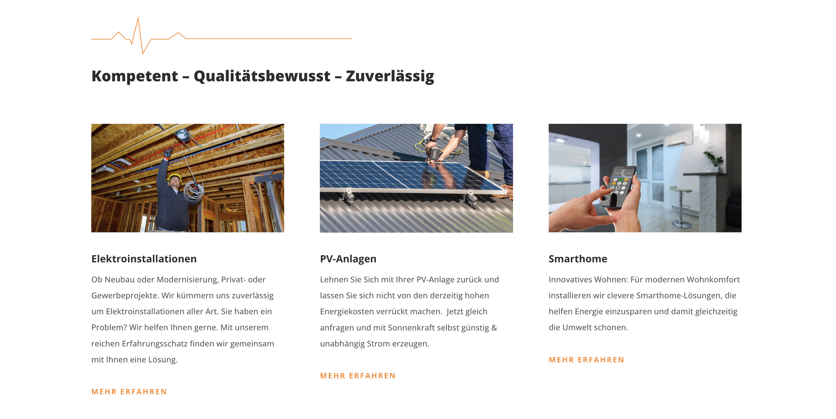 Ausschnitt 4 von 4 der Website von Elektrotechnik Müller Adrian GmbH, Landkreis Fürstenfeldbruck