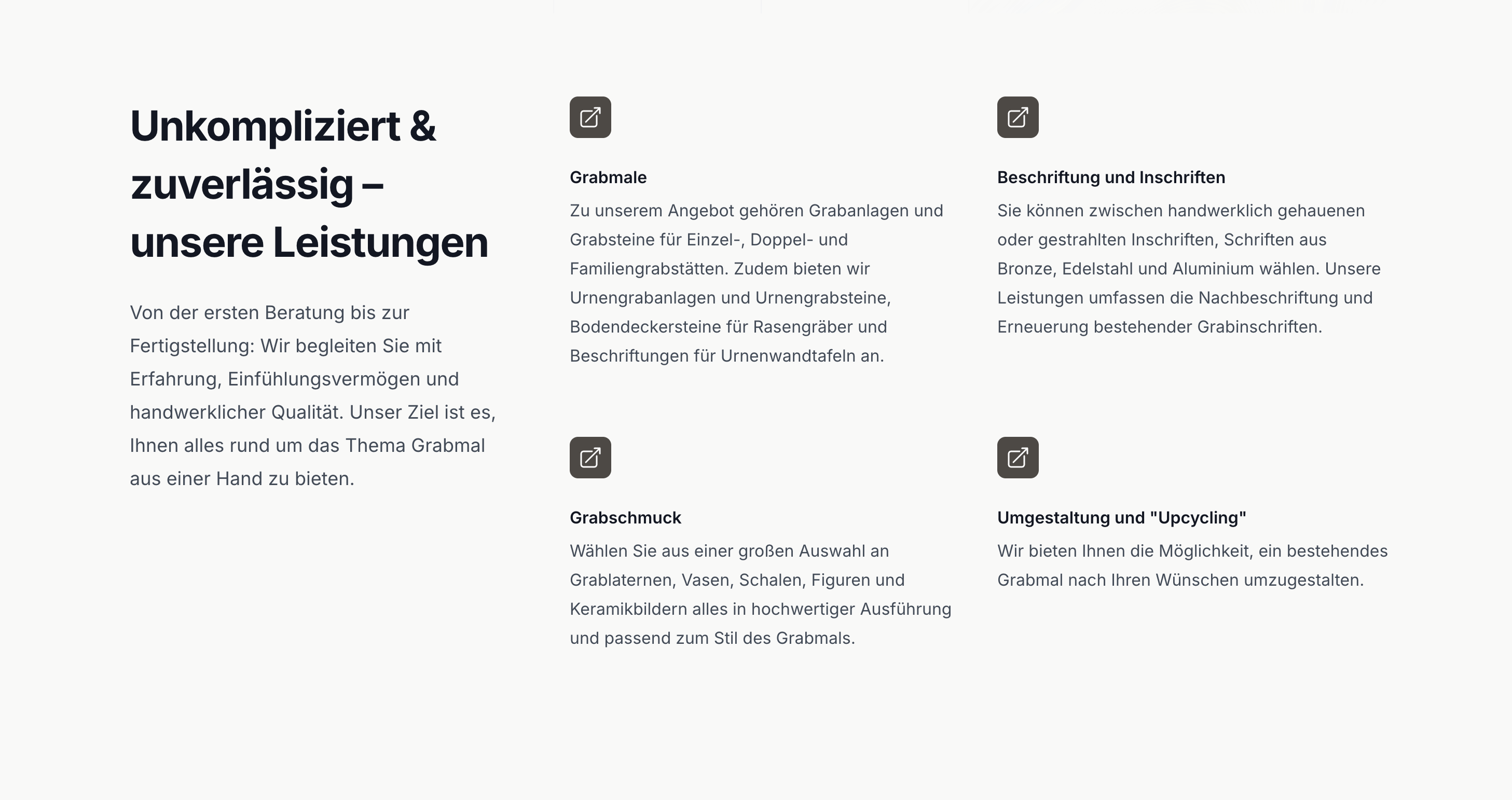 Ausschnitt 1 von 4 der Website von Grabmale Gerd Abel GmbH, Alb-Donau-Kreis