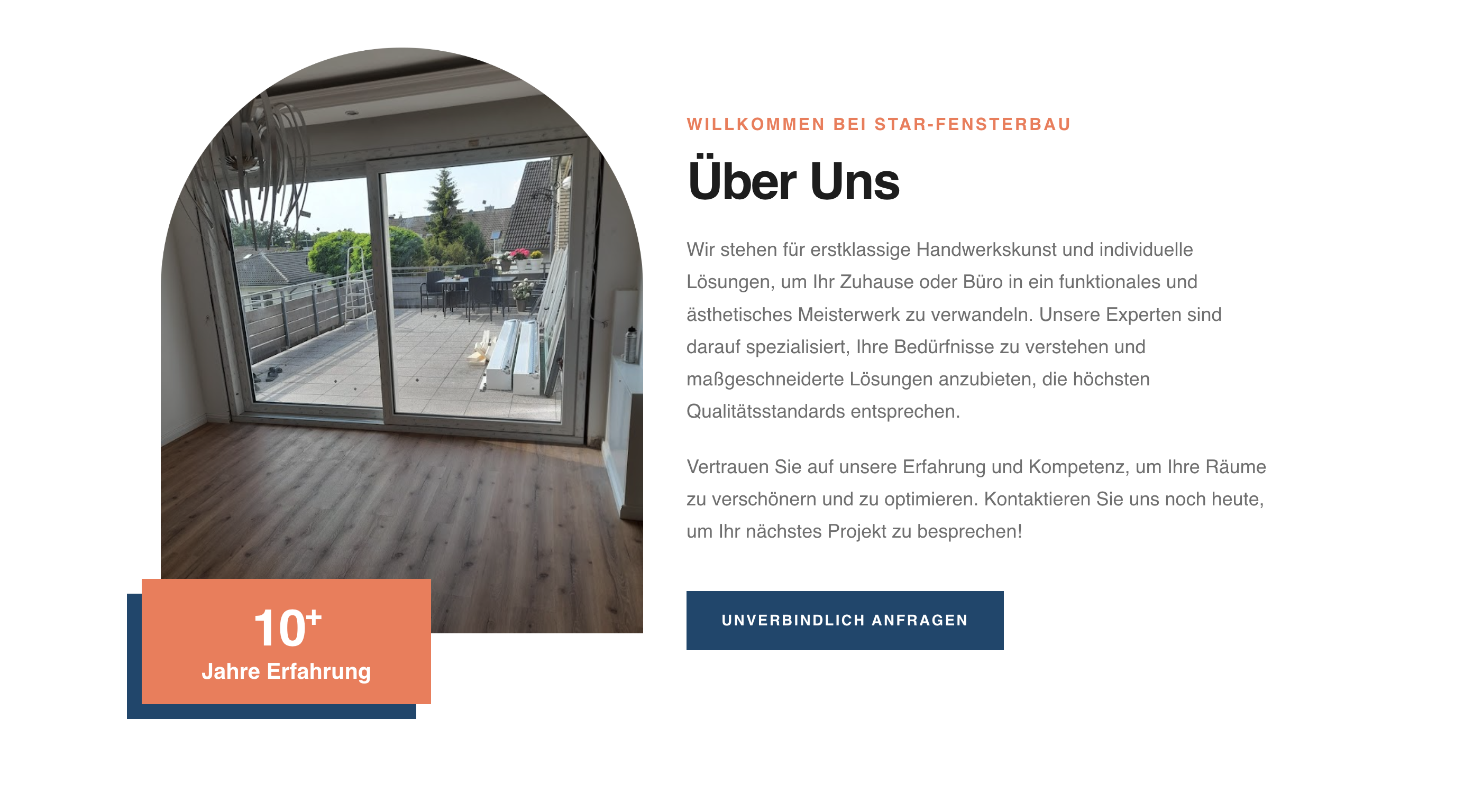 Ausschnitt 1 von 4 der Website von Star Fensterbau, Gelsenkirchen