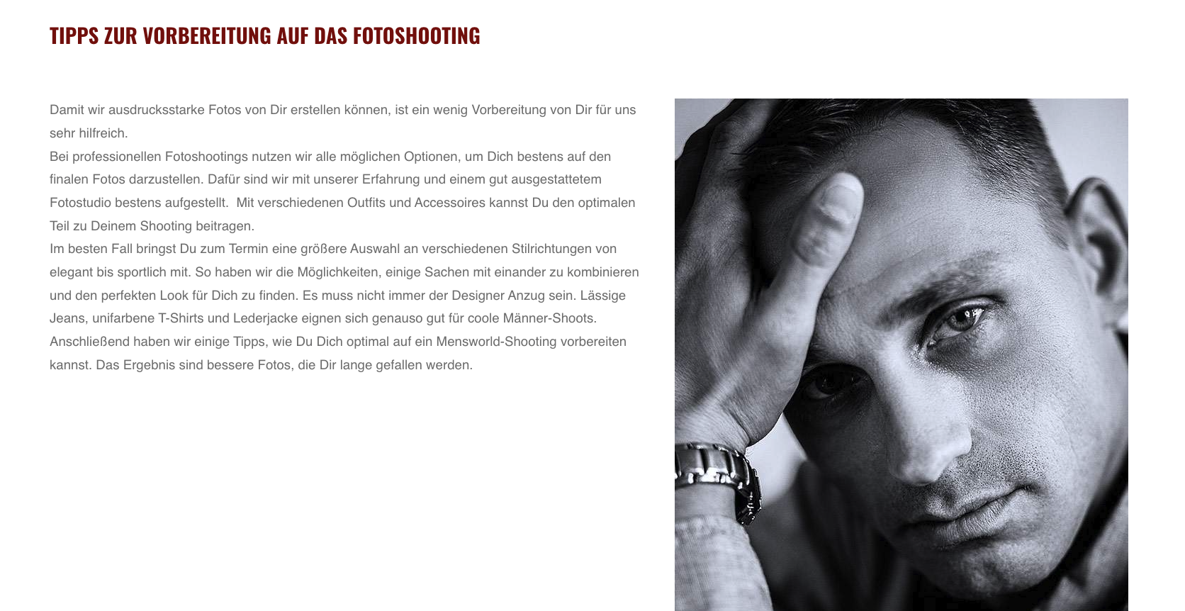 Ausschnitt 4 von 4 der Website von Studio78 Fotografie Berlin, Berlin